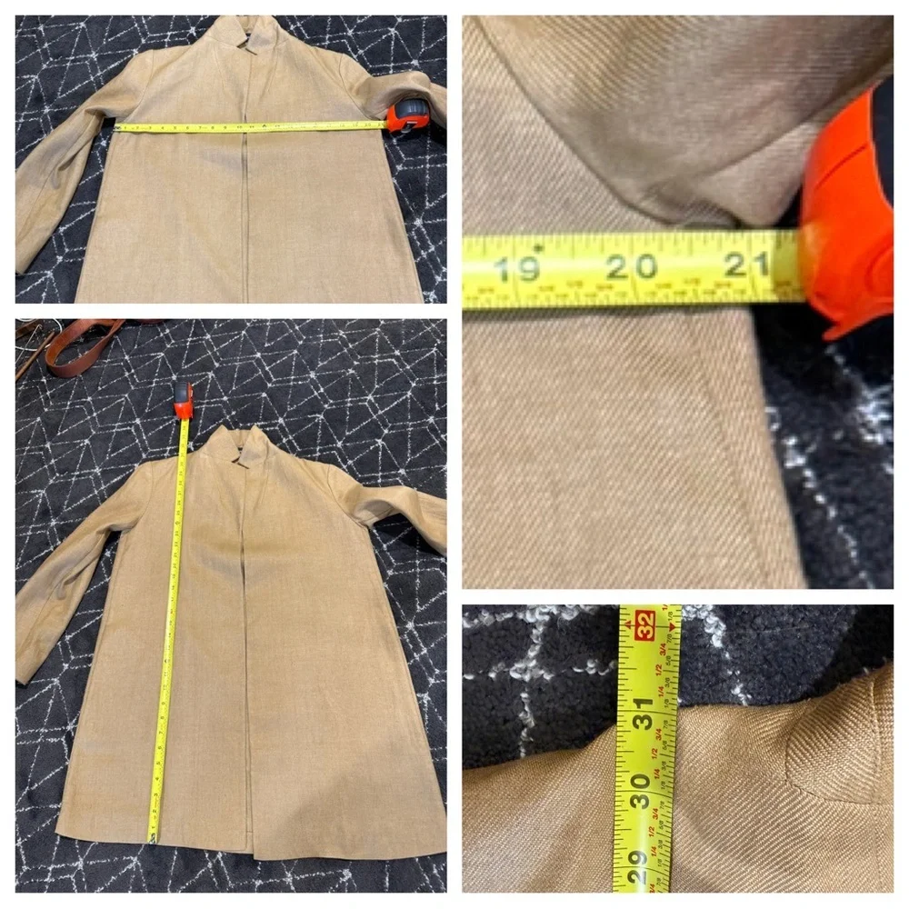 THEORY Open-front Overlay Luxe Linen Jacket In Hay Beige